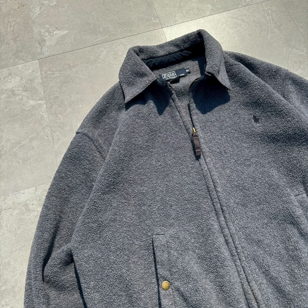 90s Ralph Lauren Gray Fleece Swing Top Jacket