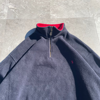 90s Ralph Lauren Navy Fleece Half-Zip Pullover