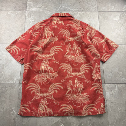 00s Polo by Ralph Lauren Caldwell Red Don Quixote Open Collar Shirt M