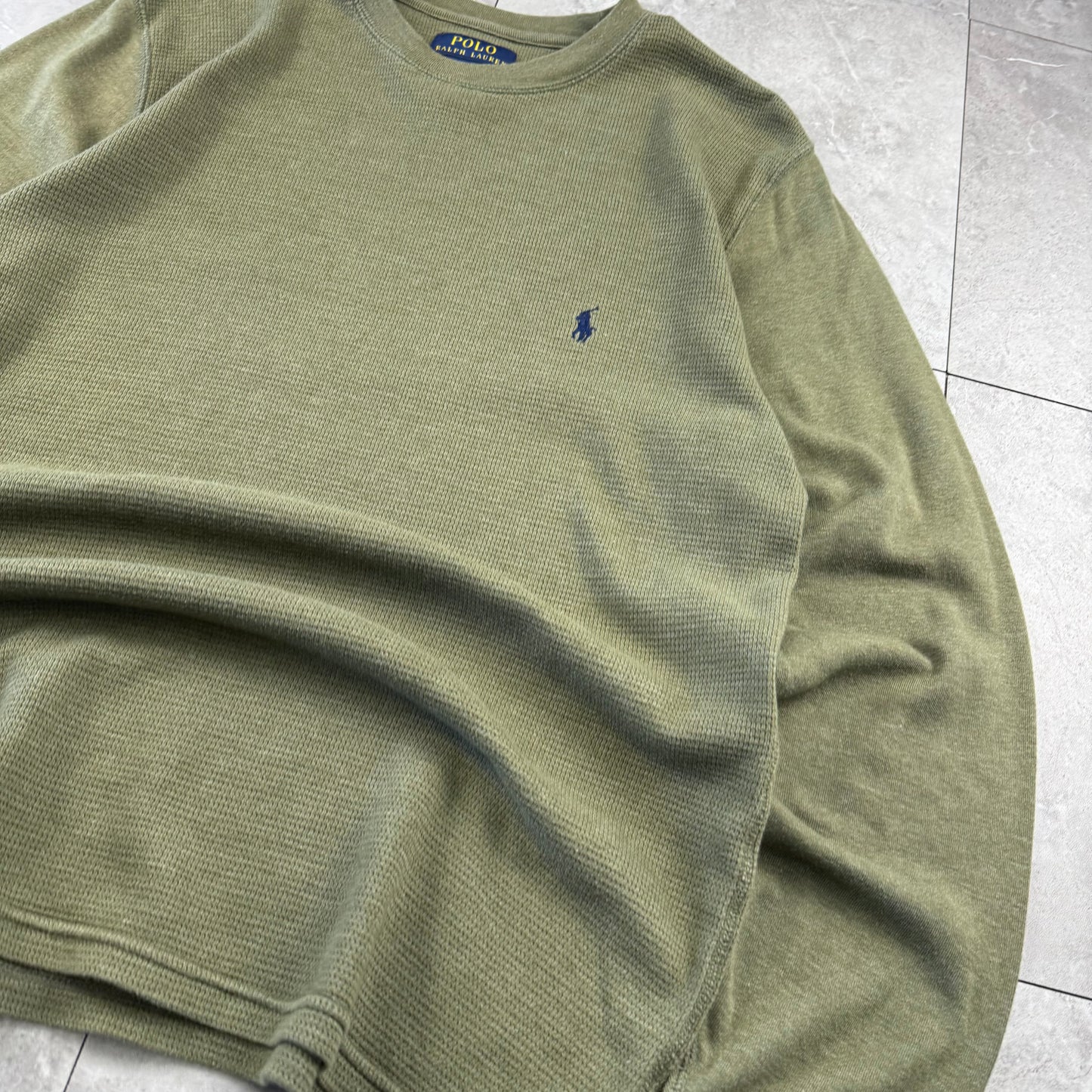 00s~ Polo Ralph Lauren Olive Green Long Sleeve Thermal