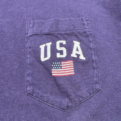80s-90s Ralph Lauren Navy/Purple Made in USA Pocket Tee KiiChain Clothing