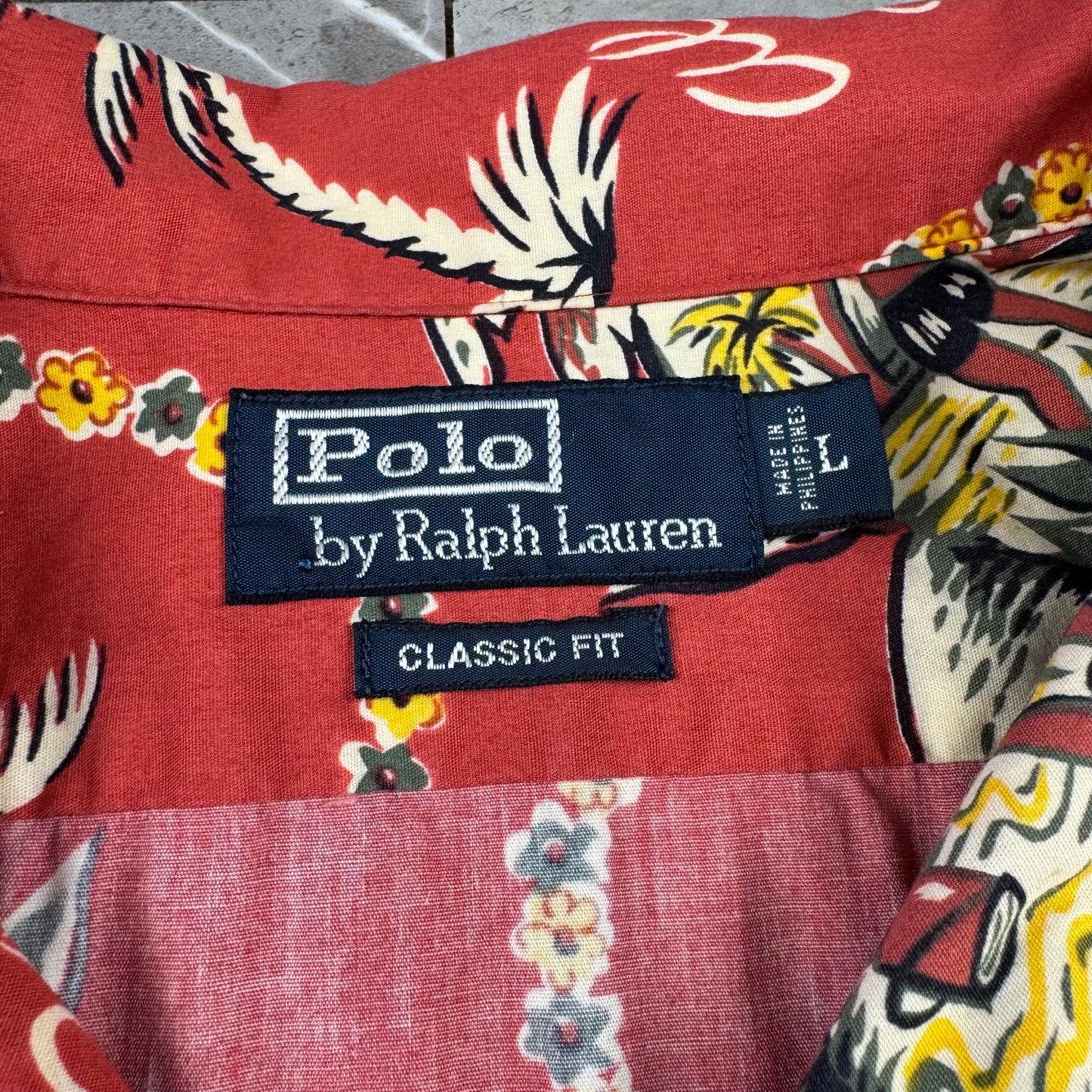 00s Polo by Ralph Lauren Classic Fit Red Hawaiian Open Collar Shirt