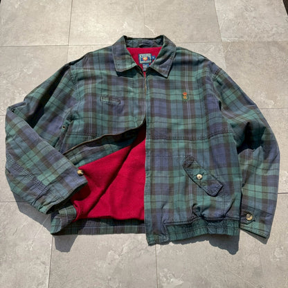 80s Chaps Ralph Laure Checkered Fleece Lined Jacket