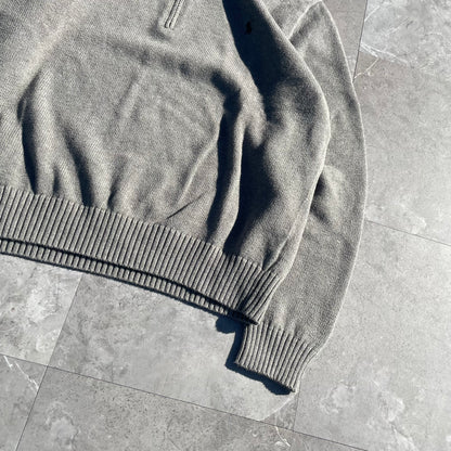 90s Ralph Lauren “Exclusive of Decoration” Gray Half-Zip Knit Pullover