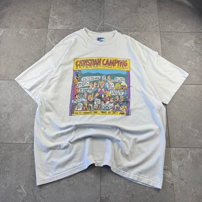 90s Hanes Beefy-T Christian Champic White Single Stitch Comic Graphic T-Shirt