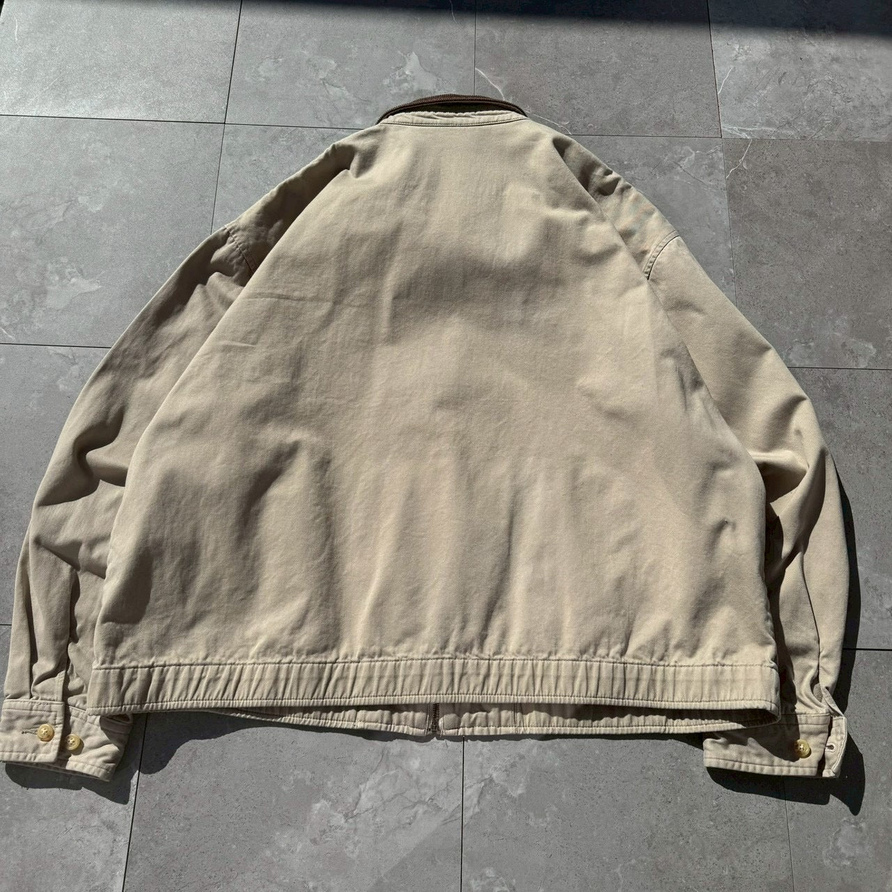 90s-00s Ralph Lauren Corduroy Collar Beige Swing Top Jacket