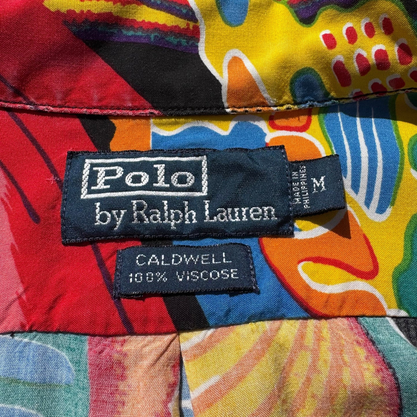 90s-00s Ralph Lauren “Caldwell” 100% Viscose Rare Fish Open Collar Shirt KiiChain Clothing