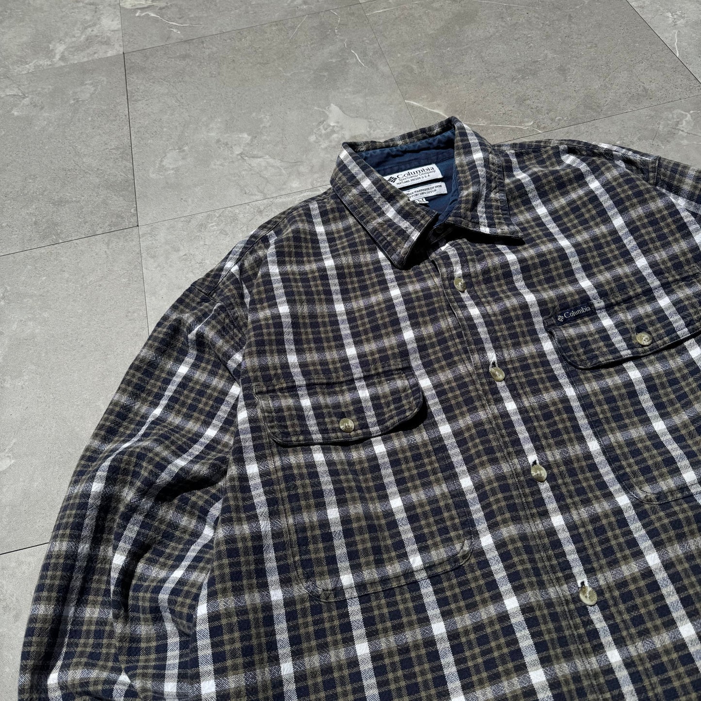 00s Columbia Checkered Double Pocket Shirt KiiChain Clothing