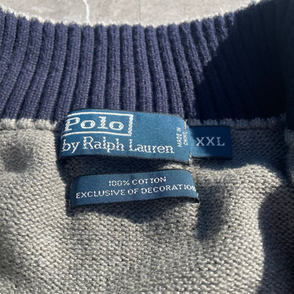 90s Ralph Lauren “Exclusive of Decoration” Gray Half-Zip Knit Pullover