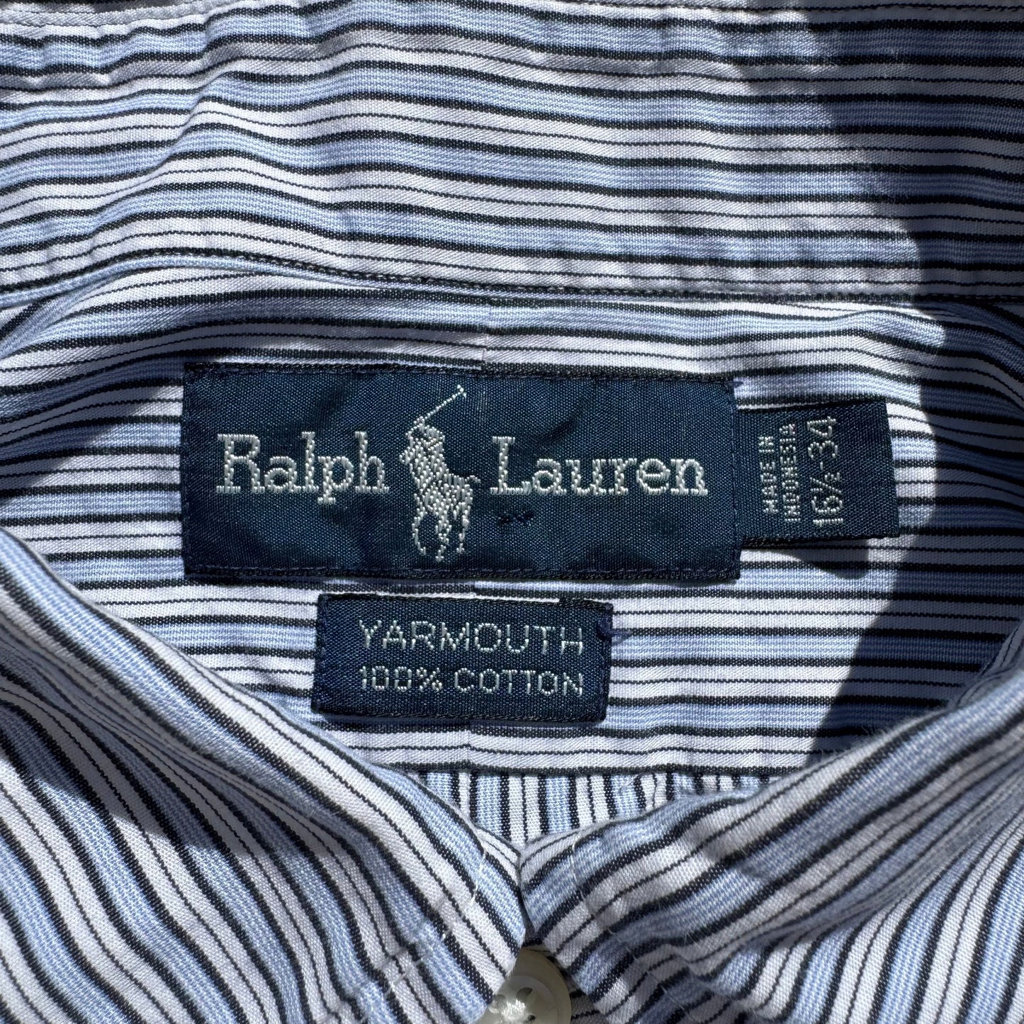 90s-00s Ralph Lauren “Yarmouth” Lightblue Striped Button Down Shirt KiiChain Clothing