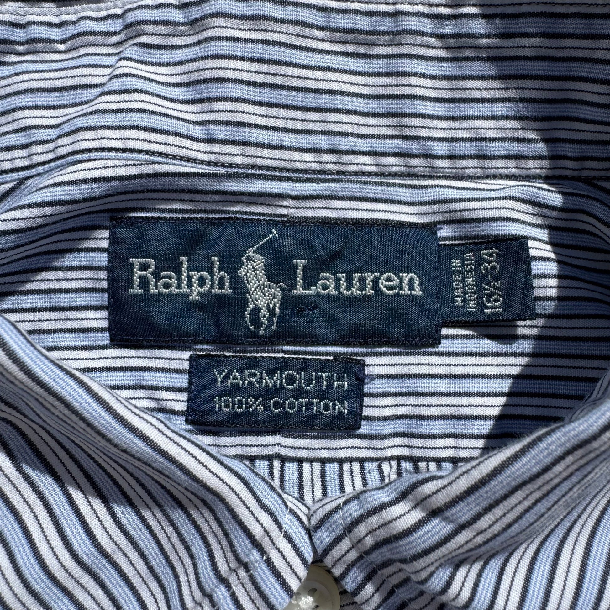 90s-00s Ralph Lauren “Yarmouth” Lightblue Striped Button Down Shirt KiiChain Clothing