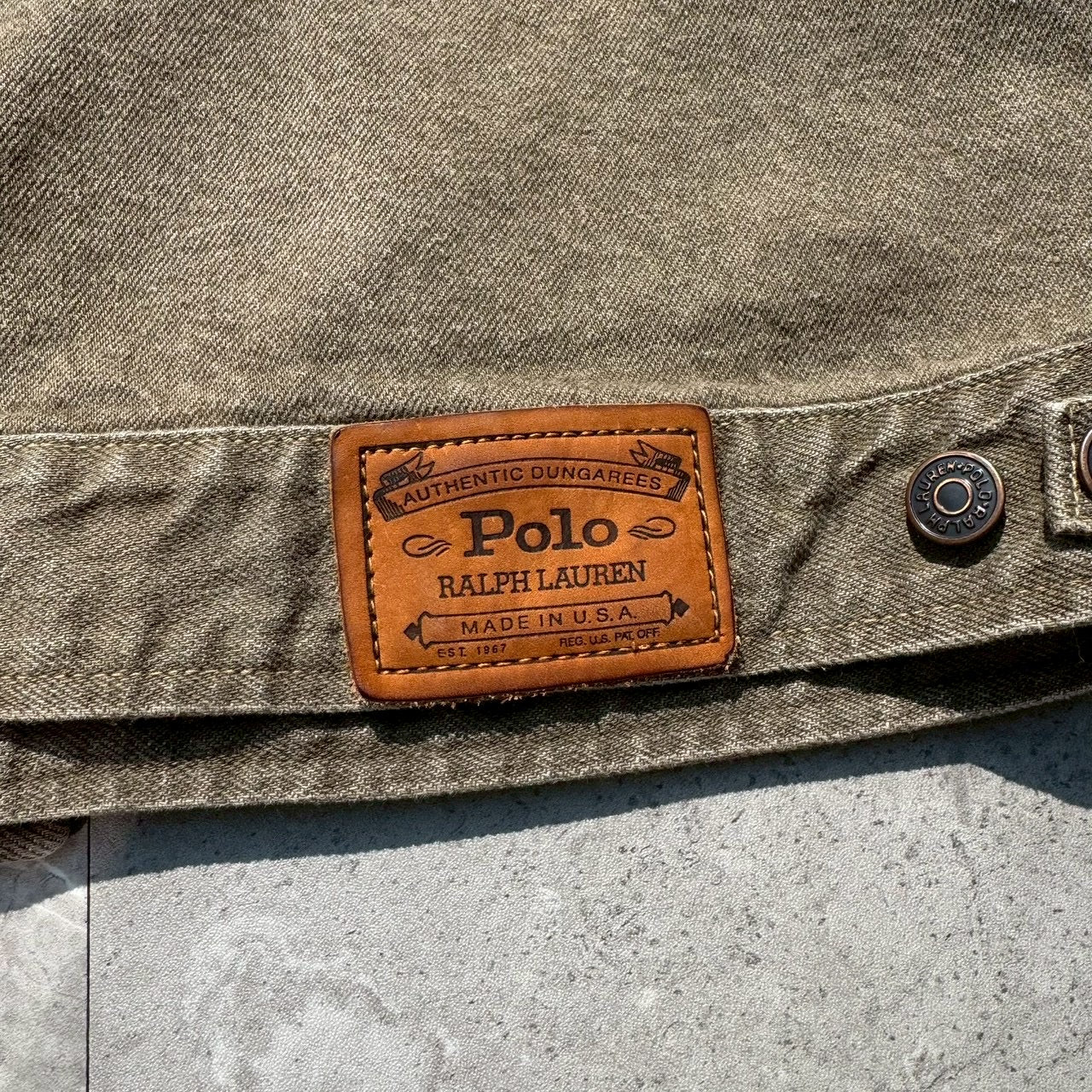 80s-90s Polo Ralph Lauren Corduroy Collar Canvas Trucker Jacket