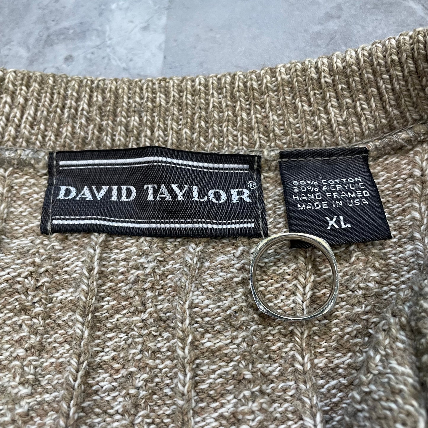 90s David Taylor Made in USA Henley Neck Knitted Sweater