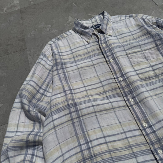 90s Ralph Lauren Checkered Linen Shirt KiiChain Clothing