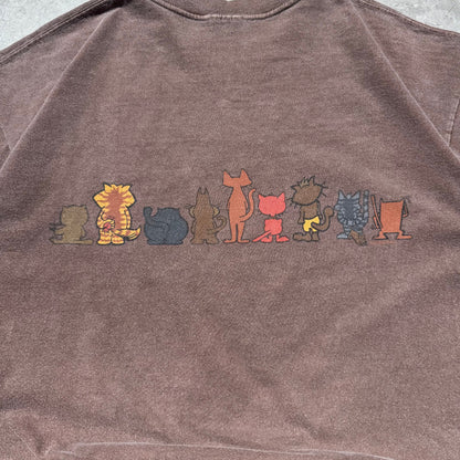 90s Crazy Shirts Adopt a Cat Faded Brown Tee KiiChain Clothing