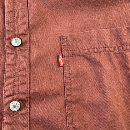 90s-00s Levi's Burgundy Heavyweight Dual Pocket Shirt