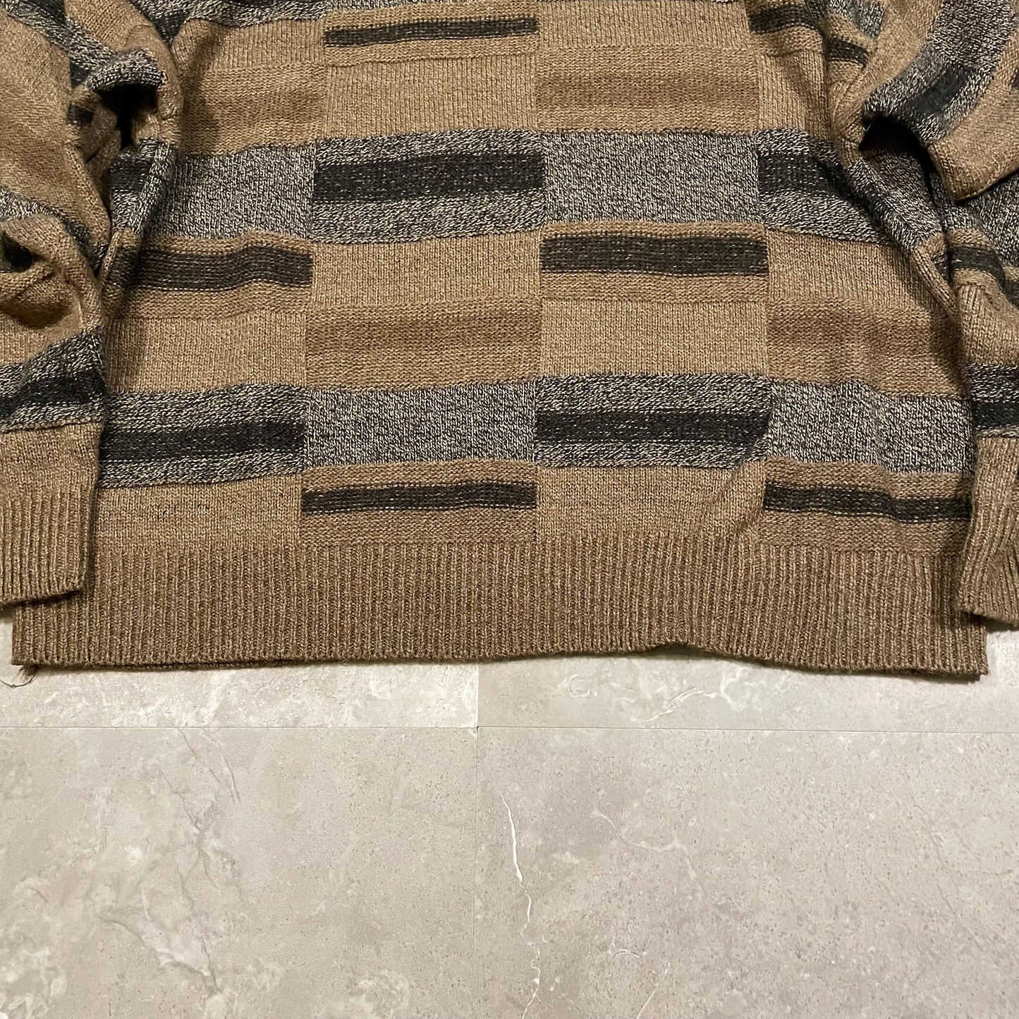 90s-00s Towncraft Block Pattern Knitted Sweater