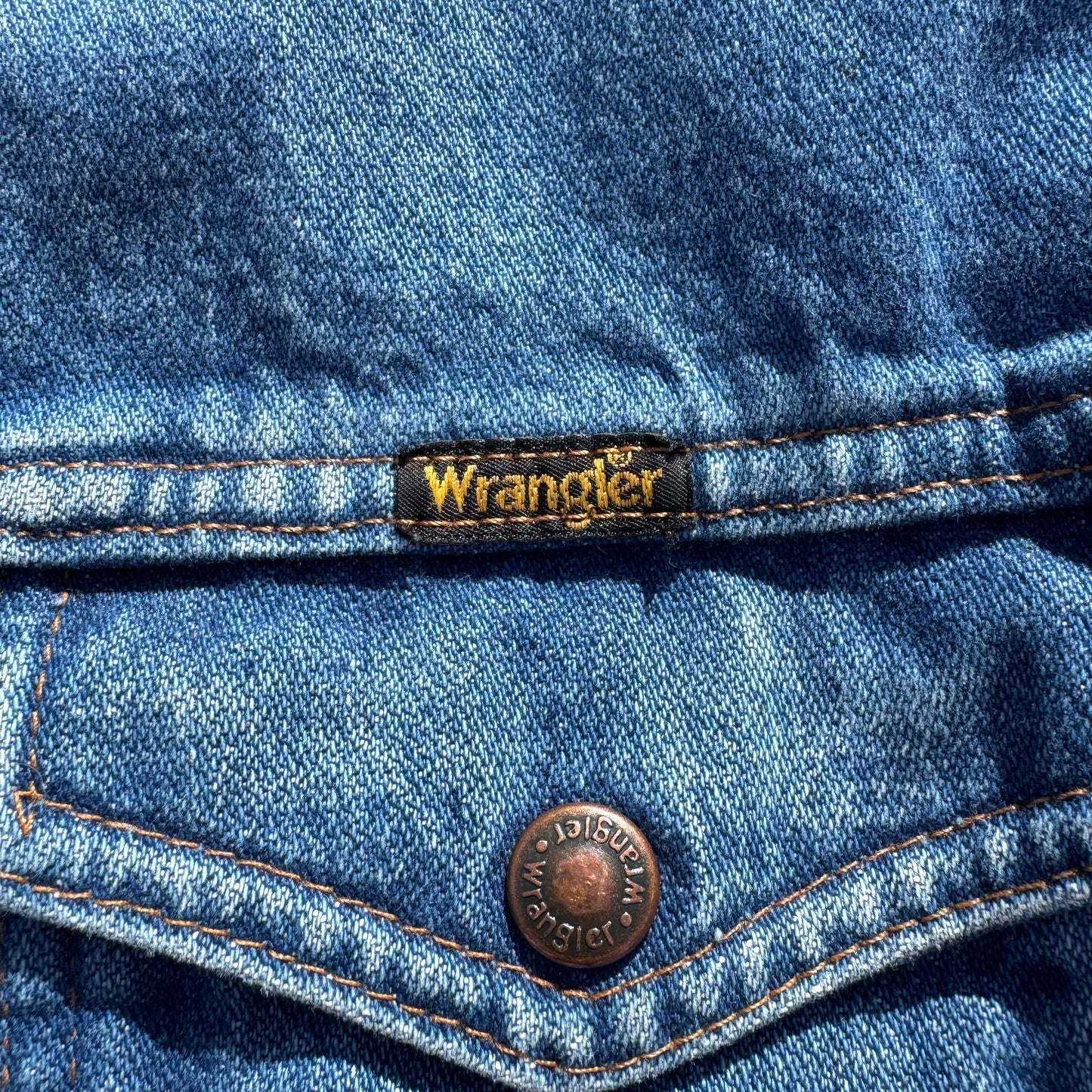 80s Wrangler Carpet-Lined Corduroy Collar Denim Jacket