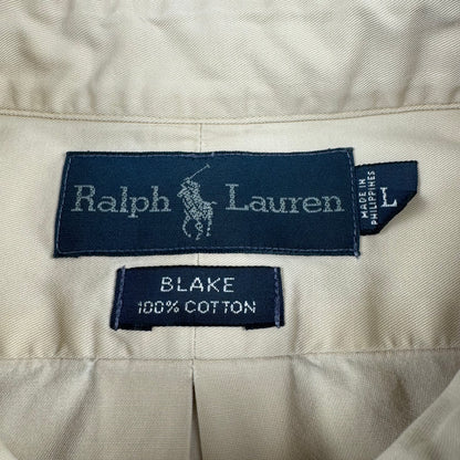 00s Ralph Lauren Blake Cream Button Down Short Sleeve Shirt L