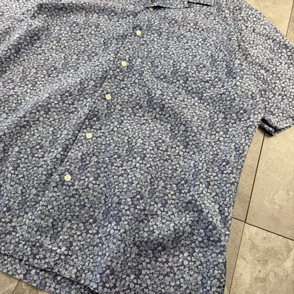 00s Polo by Ralph Lauren Caldwell Blue Flower Open Collar Shirt