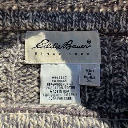 90s-00s Eddie Bauer Made in USA Wool-Blend Mock Neck Knitted Sweater