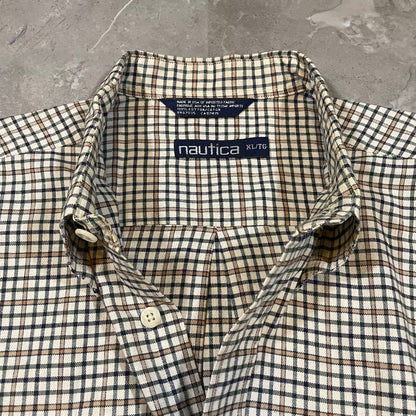 90s Nautica Heavyweight Checkered Button Down Shirt