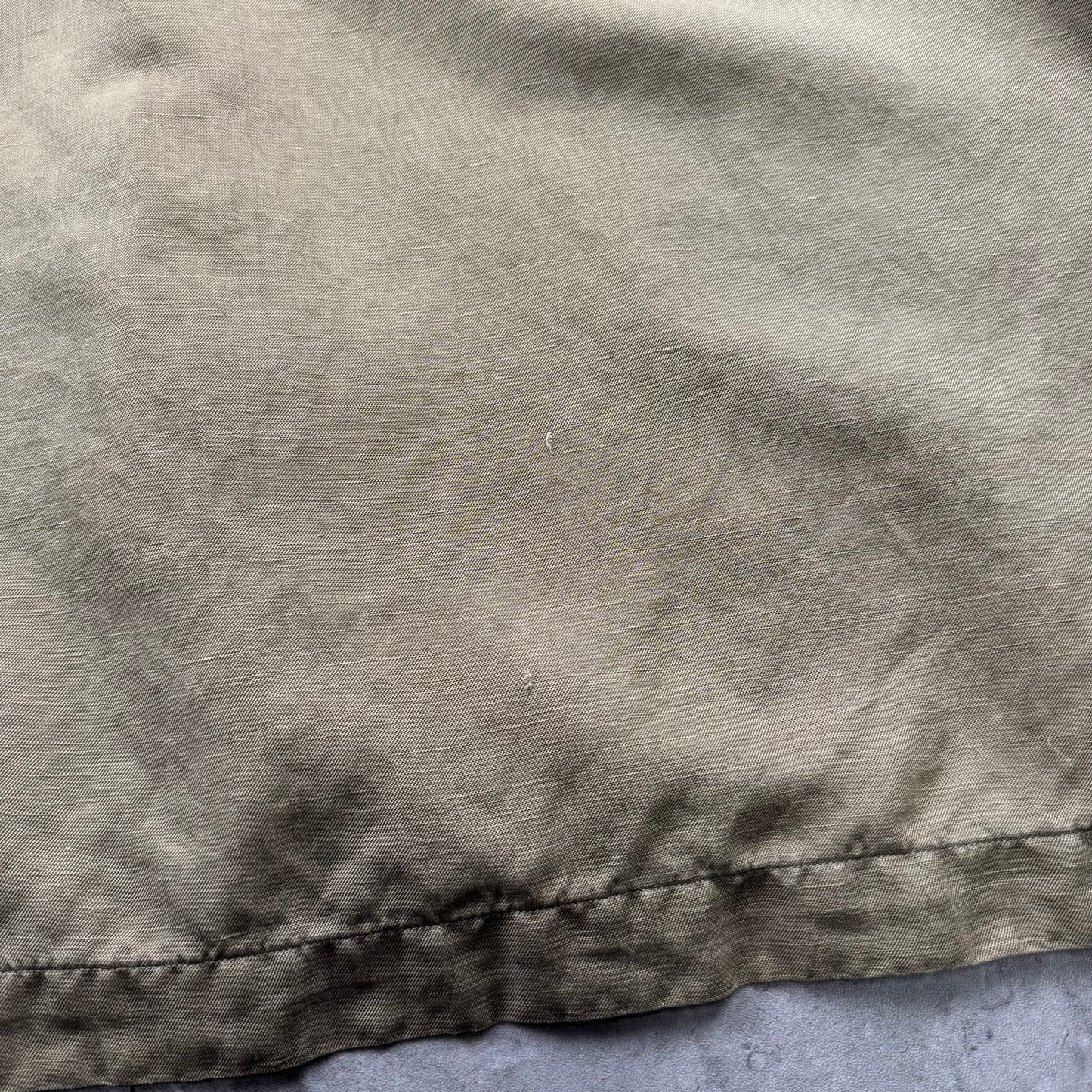 00s Polo by Ralph Lauren Caldwell Brown Silk x Linen Open Collar Shirt XL
