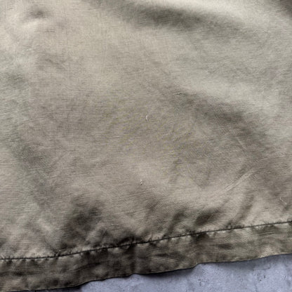 00s Polo by Ralph Lauren Caldwell Brown Silk x Linen Open Collar Shirt XL
