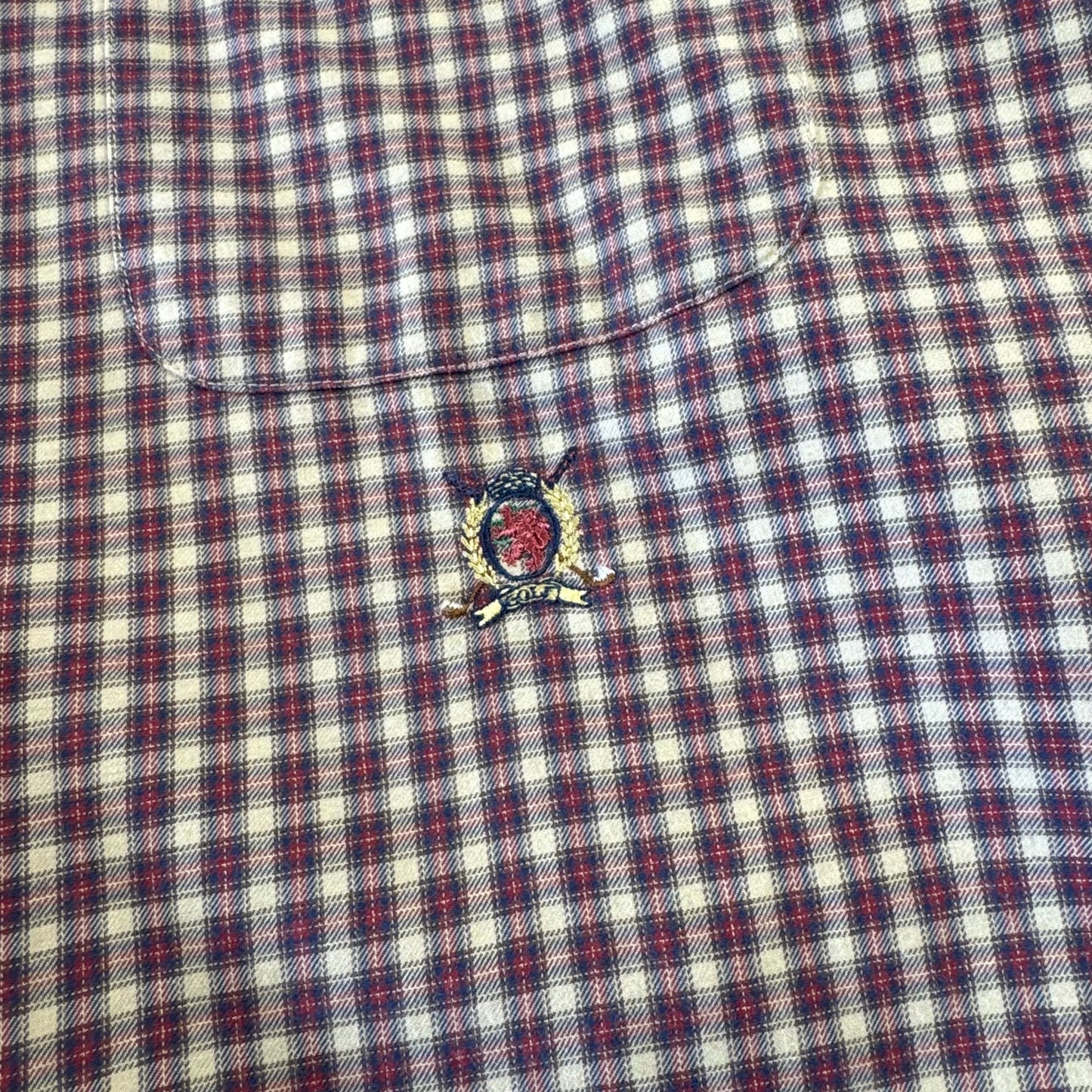 90s Tommy Hilfiger Red & Beige Checkered Long Sleeve Shirt