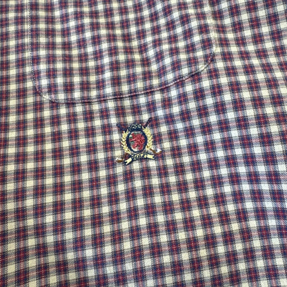 90s Tommy Hilfiger Red & Beige Checkered Long Sleeve Shirt
