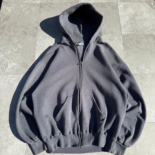 90s Russell Athletic Gray Zip-Up Hoodie KiiChain Clothing