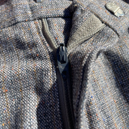 70s Prestige West Gray Flared Western Wool Slacks