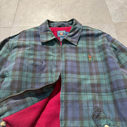 80s Chaps Ralph Laure Checkered Fleece Lined Jacket