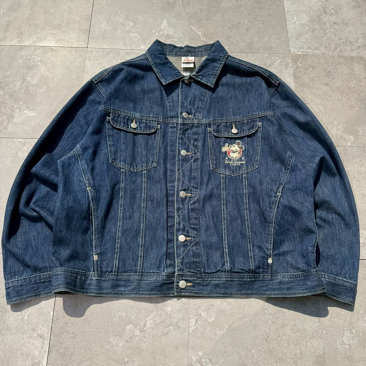 90s The Disney Store Mickey Mouse Embroidered Logo Denim Jacket
