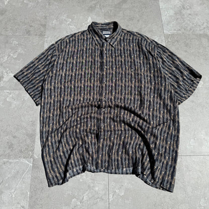 90s Alternatives by Natural Issue Striped Graphic 100% Rayon Short Sleeve Shirt KiiChain Clothing