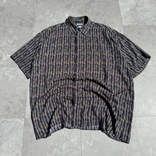 90s Alternatives by Natural Issue Striped Graphic 100% Rayon Short Sleeve Shirt KiiChain Clothing