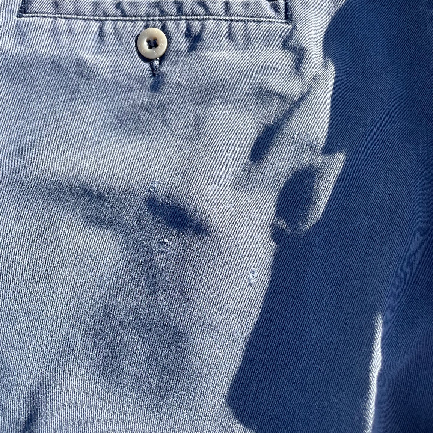 80s-90s Dockers Made in USA Two-Tuck Pleated Faded Blue Chino Pants 33x31