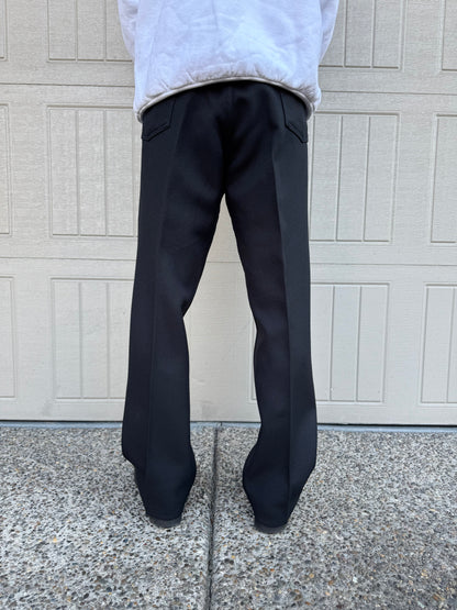 70s-80s Wrangler Made in USA Black Slacks 36x30