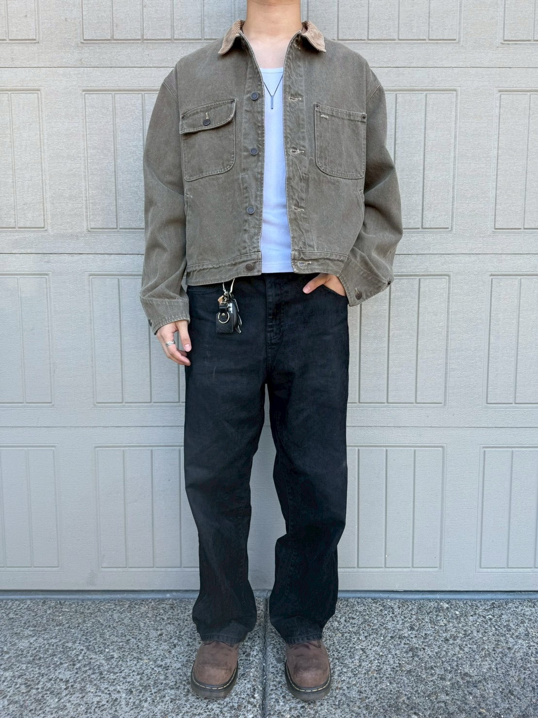 80s-90s Polo Ralph Lauren Corduroy Collar Canvas Trucker Jacket