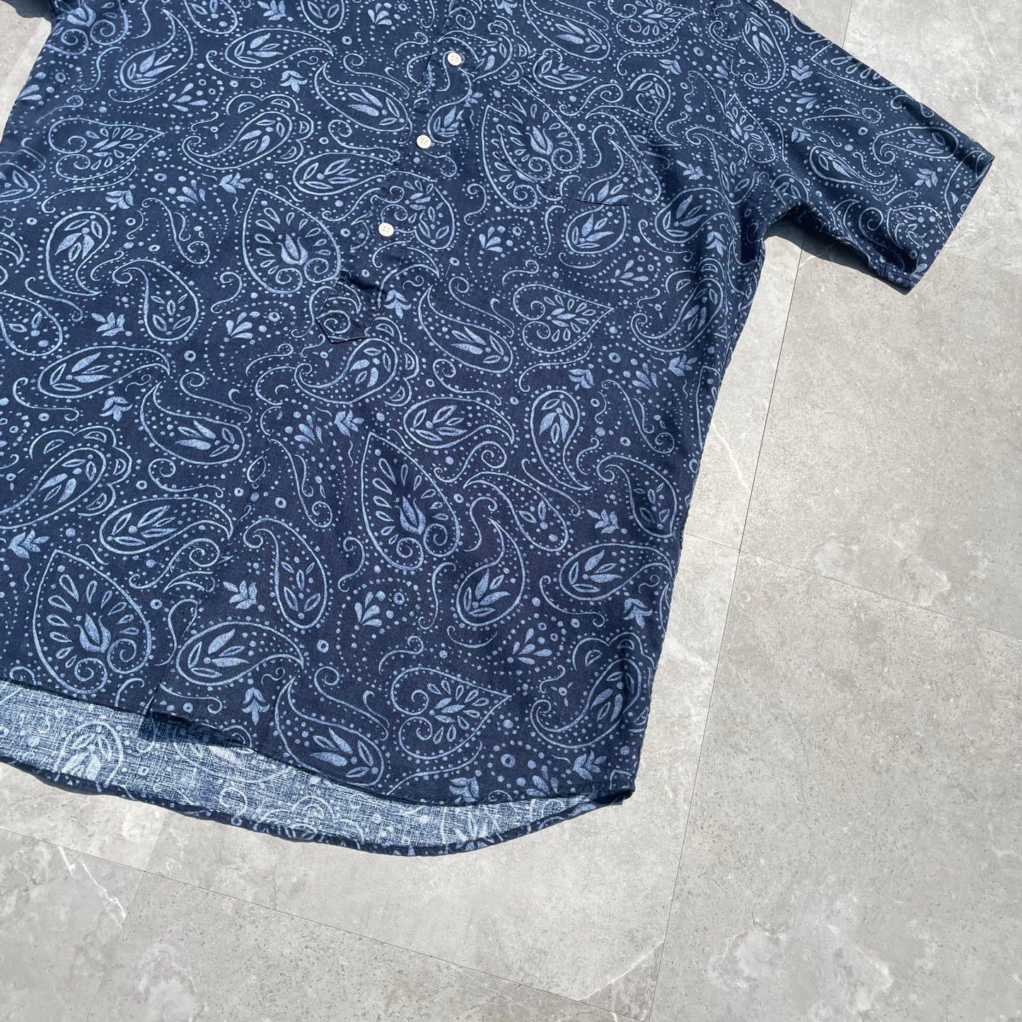 90s Ralph Lauren Cambridge Navy Paisley Shirt