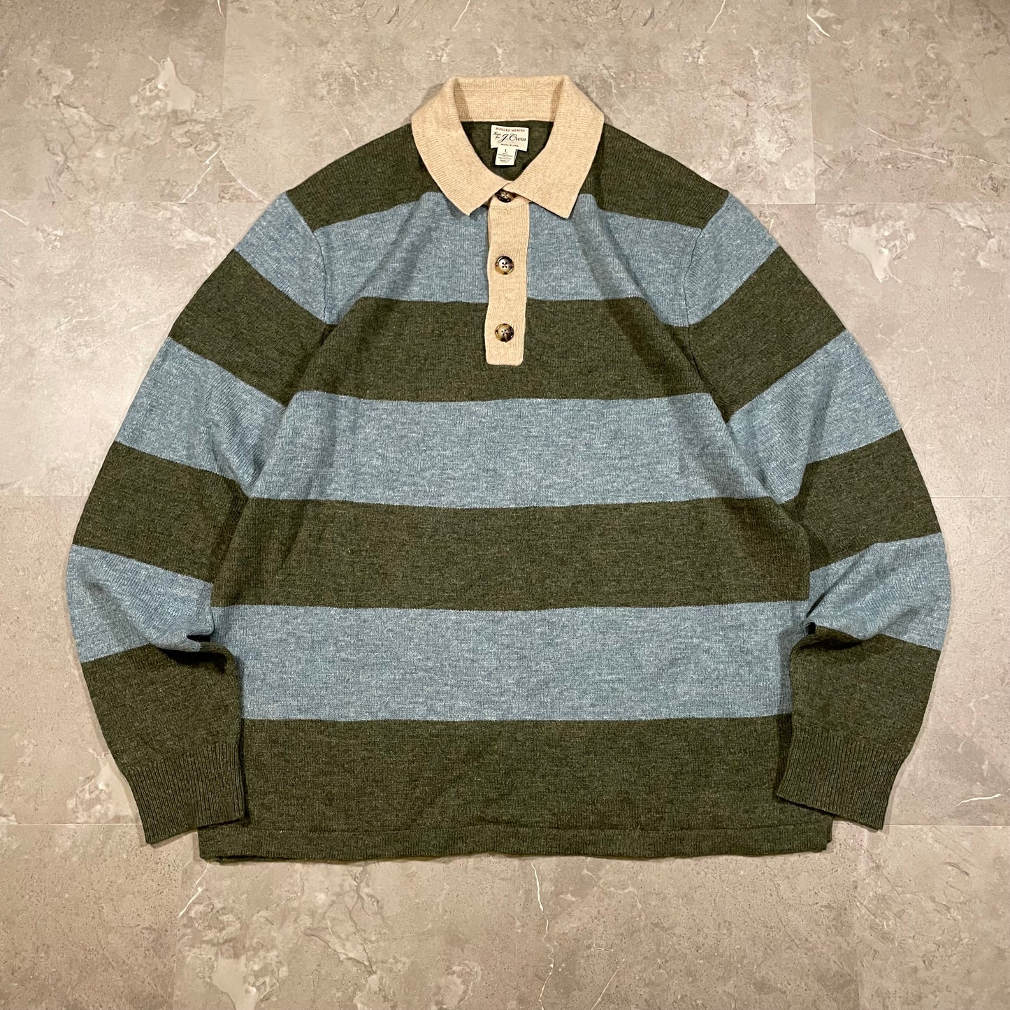 00s J.Crew Merino Wool Polo Sweater