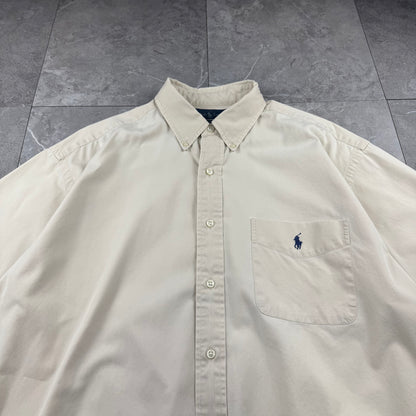 00s Ralph Lauren Blake Cream Button Down Short Sleeve Shirt L