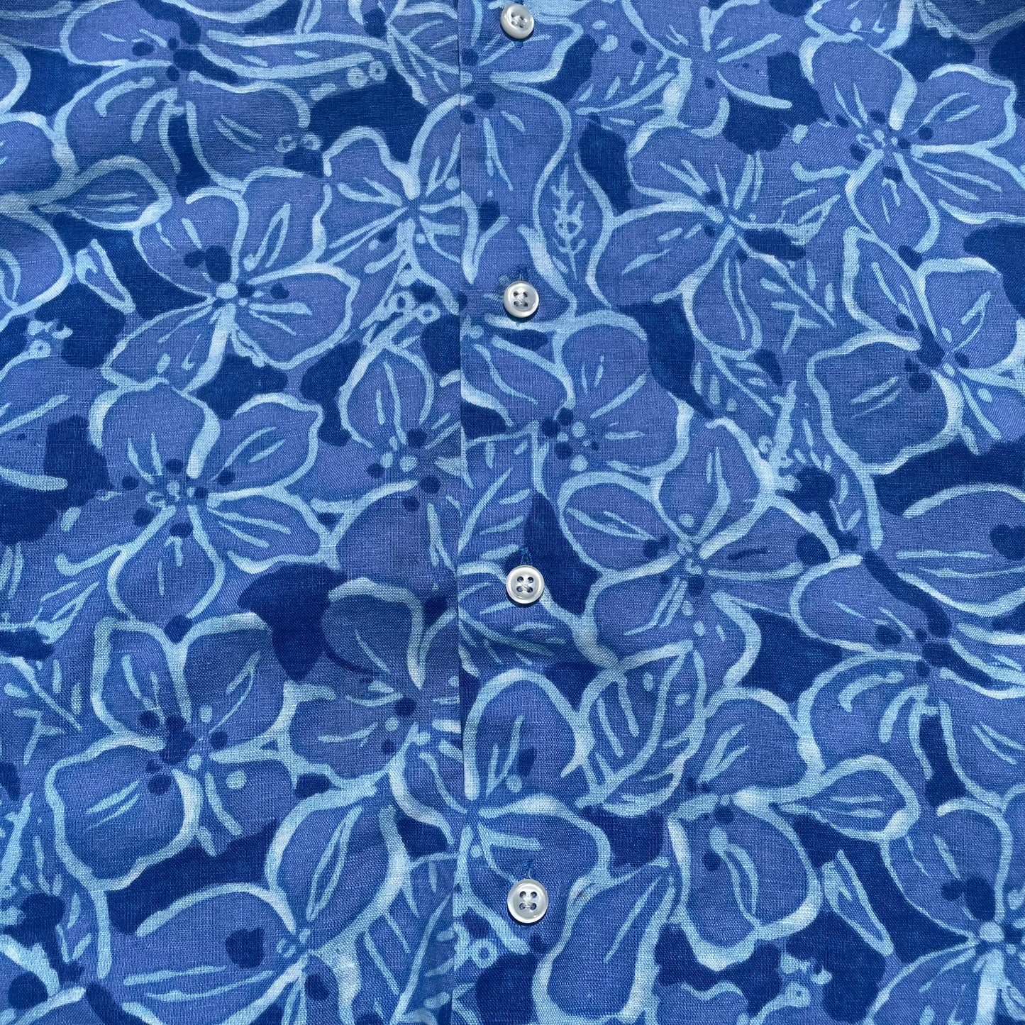 90s Ralph Lauren Caldwell Blue Floral Hawaiian Shirt