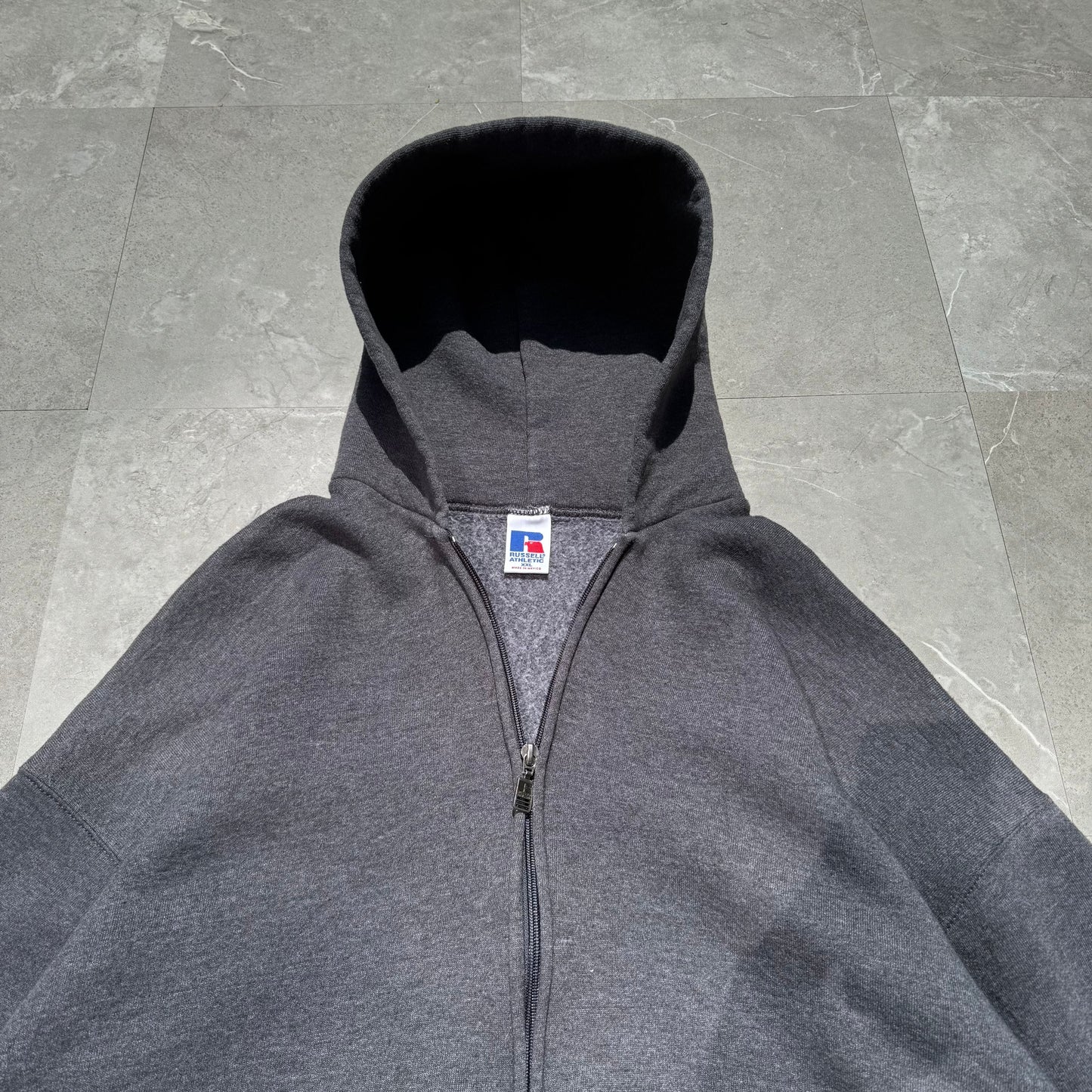 Russell Athletic Zip-Up Gray Hoodie KiiChain Clothing