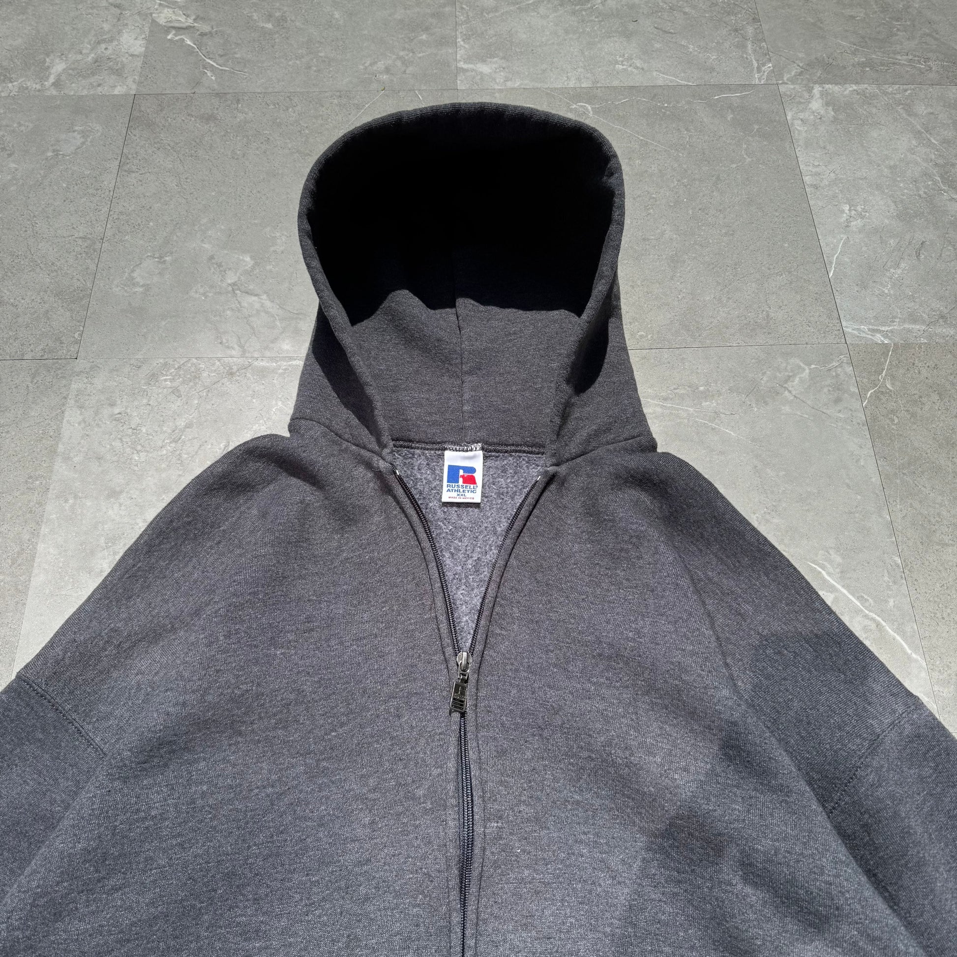 Russell Athletic Zip-Up Gray Hoodie KiiChain Clothing