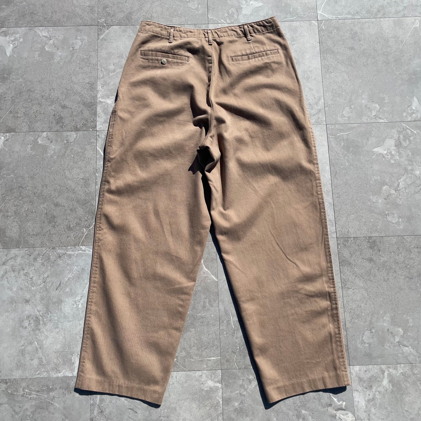 80s-90s Lands' End Beige Two-Tuck Chino Pants Size 32