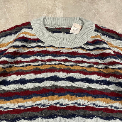 00s Unknown Italian Wool-Blend 3D Design Knitted Sweater