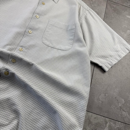 90s Nautica White Checkered Short Sleeve Shirt XL