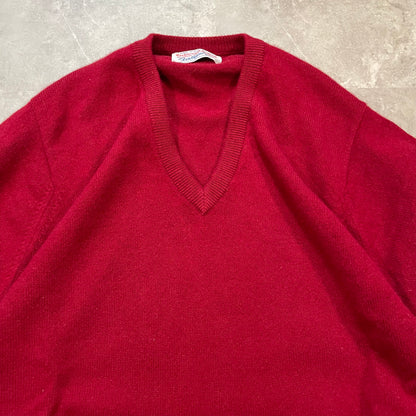 60s-70s Ballantyne Made in Scotland Cashmere V-Neck Sweater