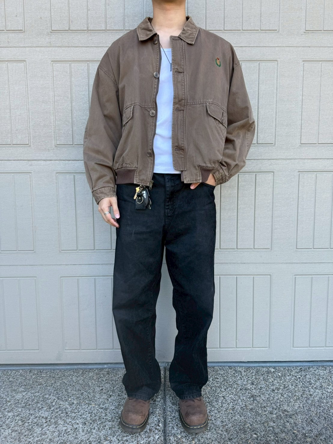 80s Chaps Ralph Lauren Dark Brown Dual Pocket Bomber Jacket